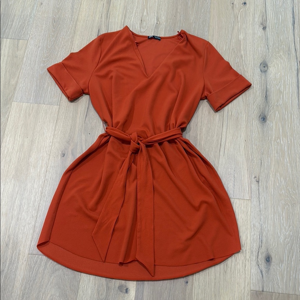 Zara Orange xl Mini Dress Perfect for Fall Special Occasions